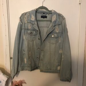 Distressed jean jacket